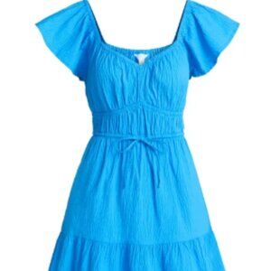 Time and Tru Women's Sweetheart Mini Dress with Flutter Sleeves, Sizes XL NWt